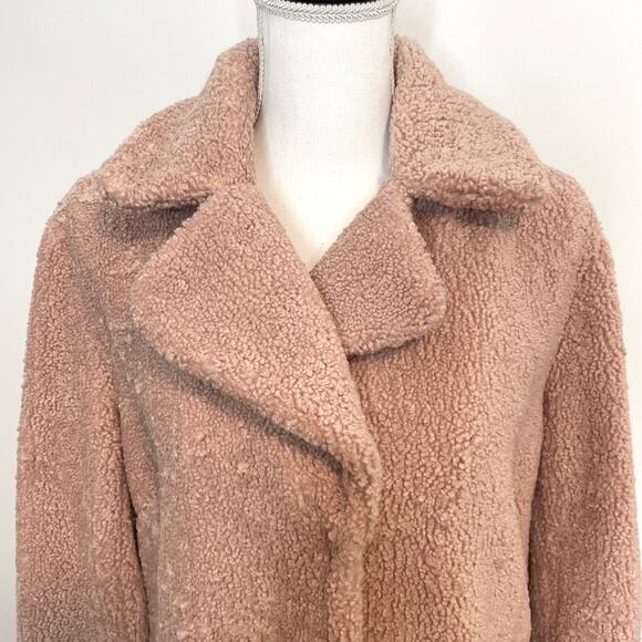 Rachel Zoe Boucle Teddy Coat In Blush Pink Size Large - Picture 3 of 9